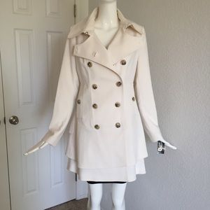 Sean John ivory double breasted trench coat